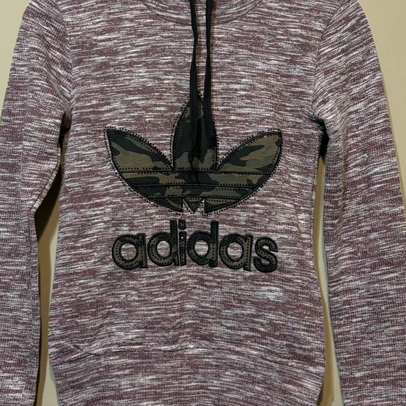 ADIDAS Pullover Hoodie Sequin Camo Logo Sweatshirt - Picture 2 of 8
